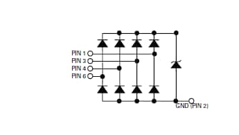 框图 - Littelfuse SP3019系列4通道TVS二极管阵列